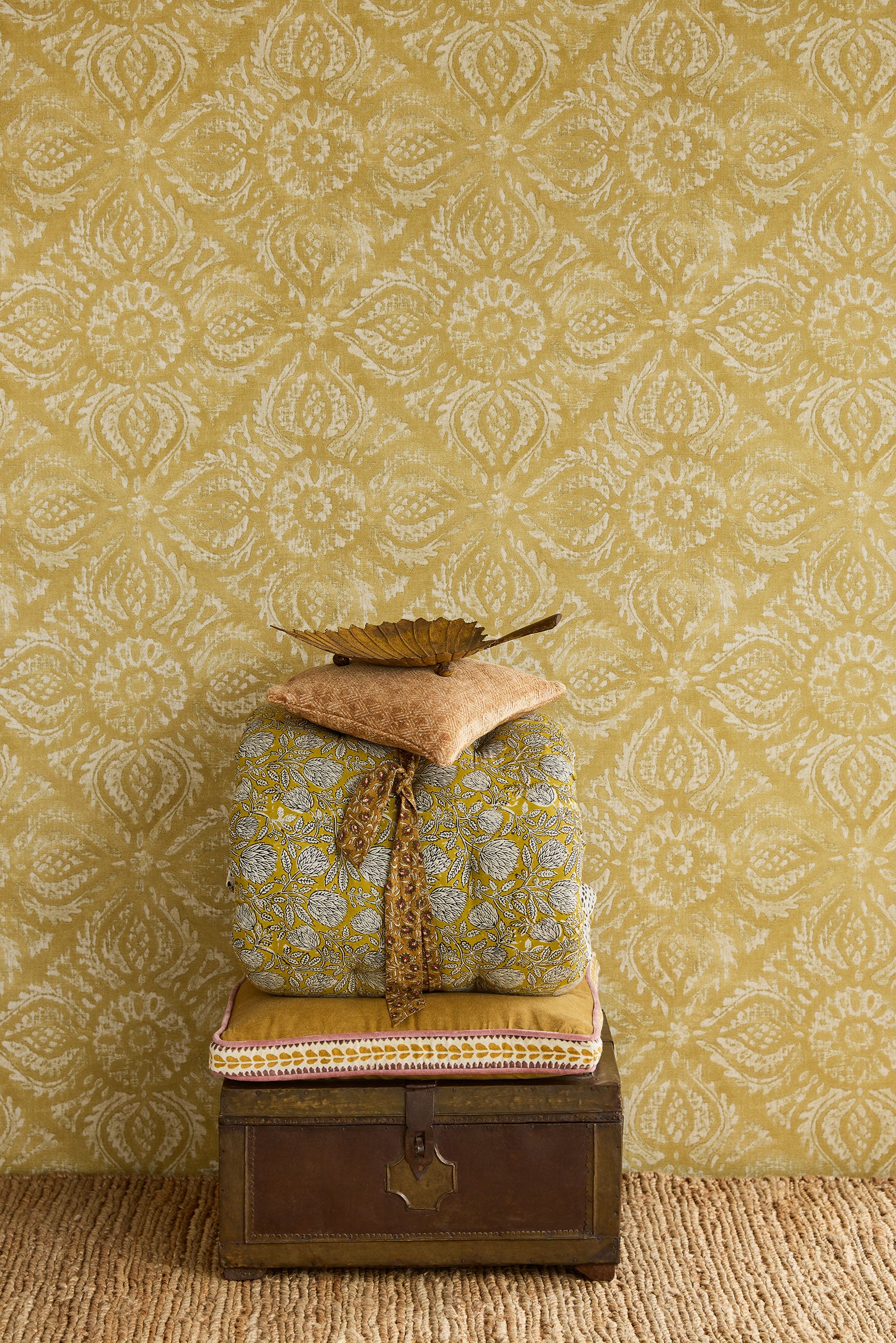 350623 Ornaments Ocher Amber Wallpaper by Eijffinger