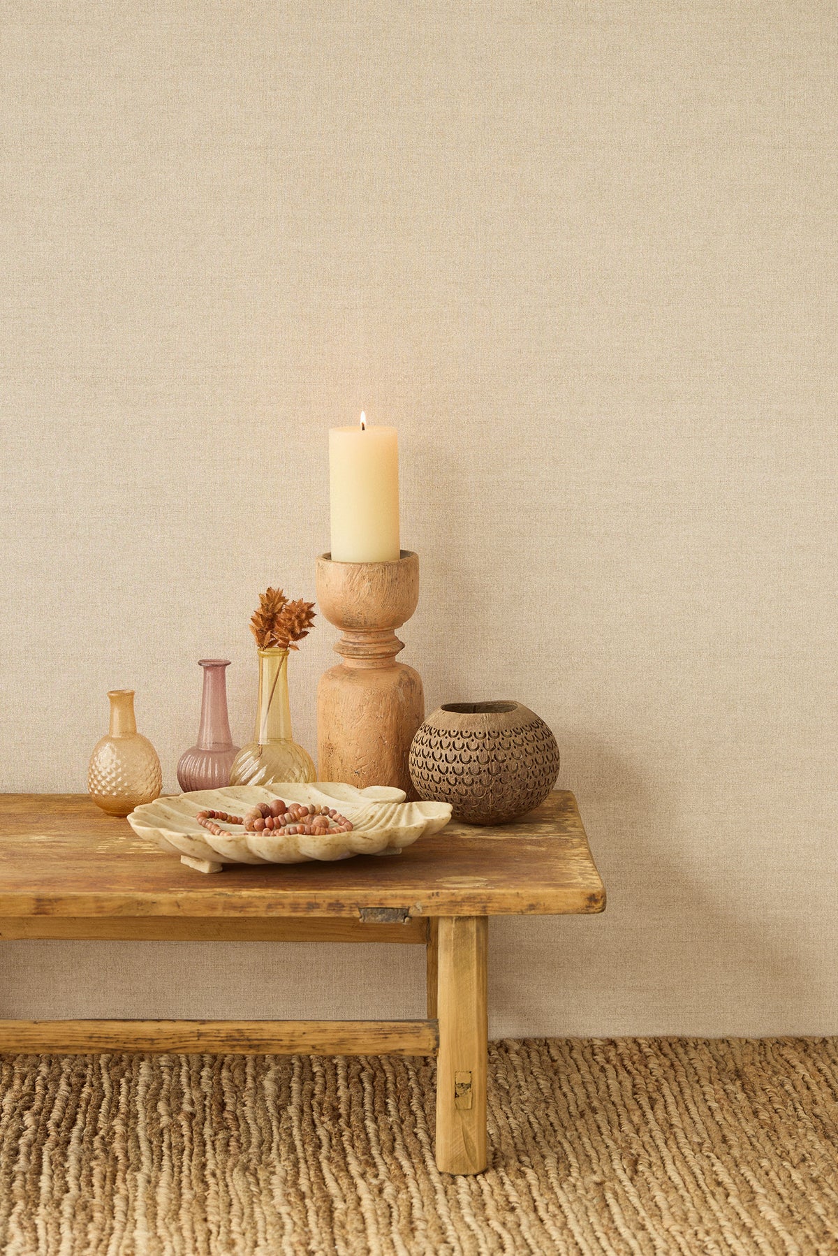 Plain Silk Rose Gold Amber Wallpaper by Eijffinger