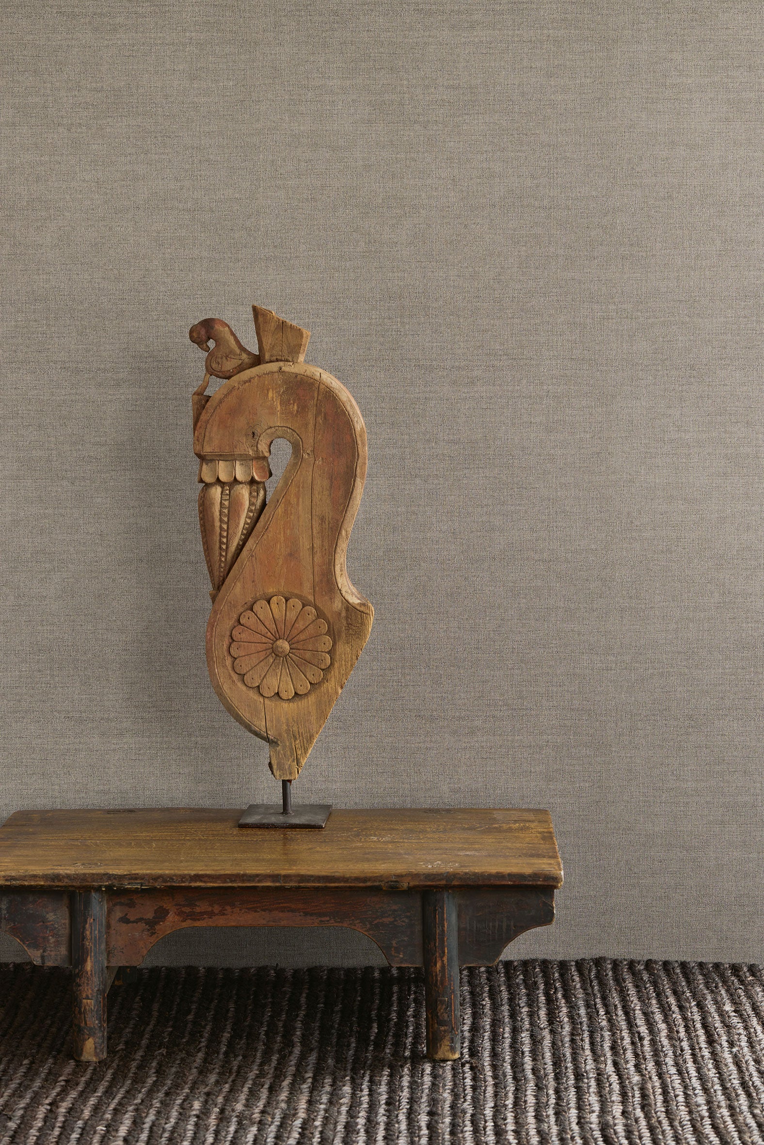 350635 Plain Silk Walnut Amber Wallpaper by Eijffinger