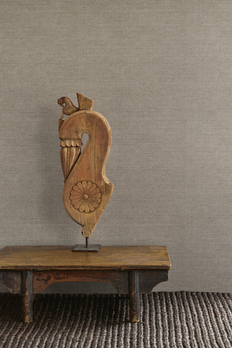 350635 Plain Silk Walnut Amber Wallpaper by Eijffinger