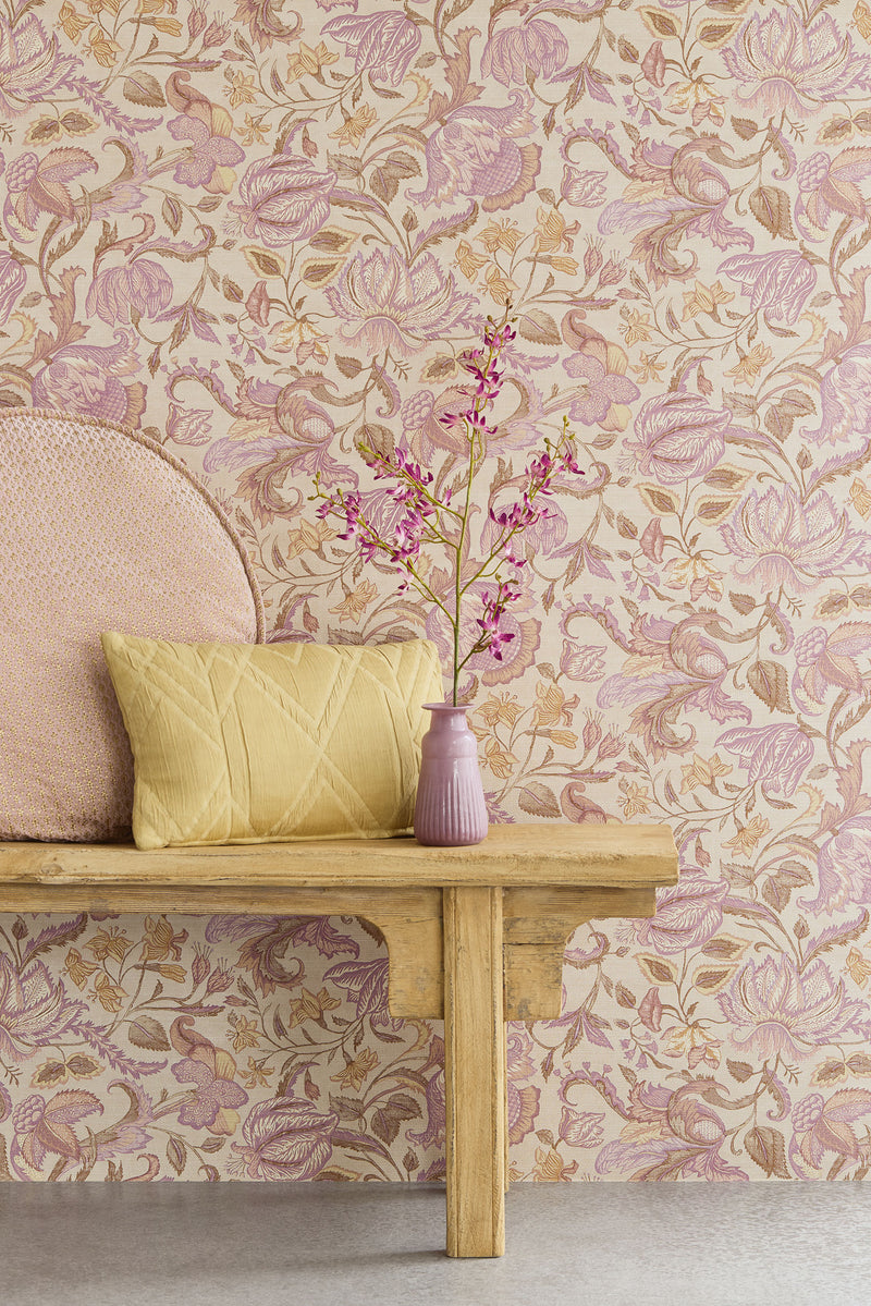 350644 Jacobean Violet Amber Wallpaper by Eijffinger