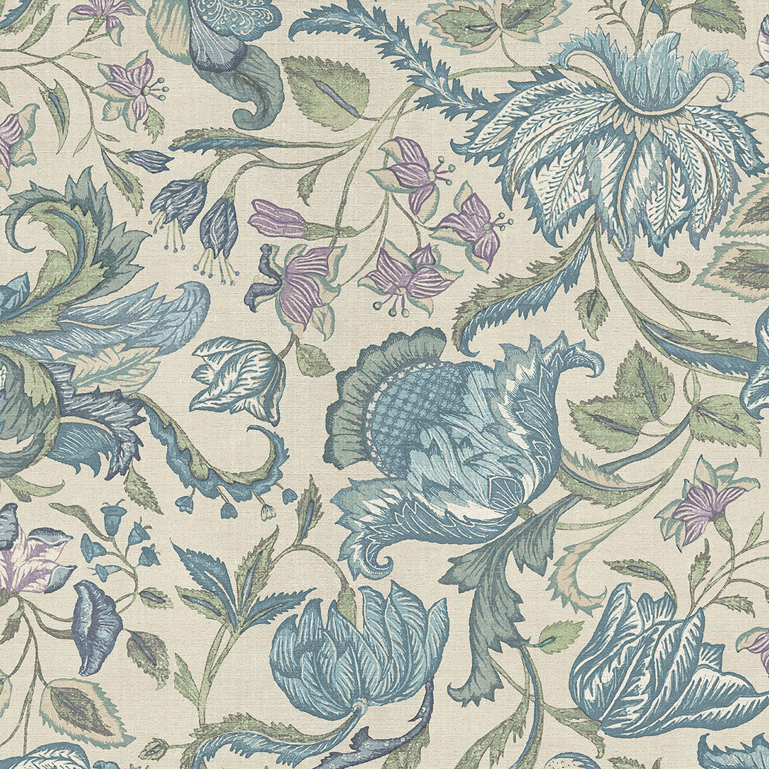 350645 Jacobean Blue Amber Wallpaper by Eijffinger
