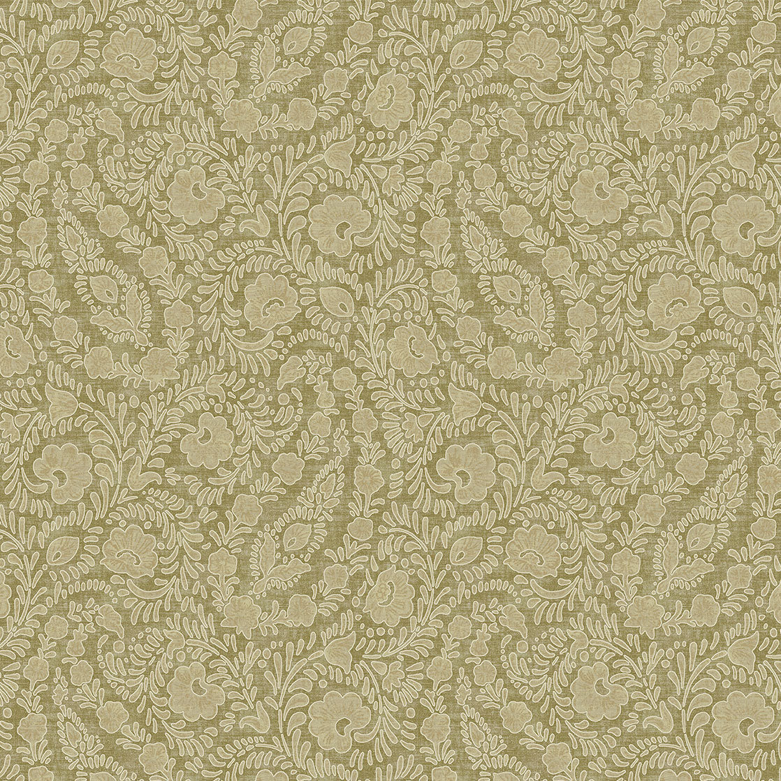 350654 Paisley Patches Olive Amber Wallpaper by Eijffinger