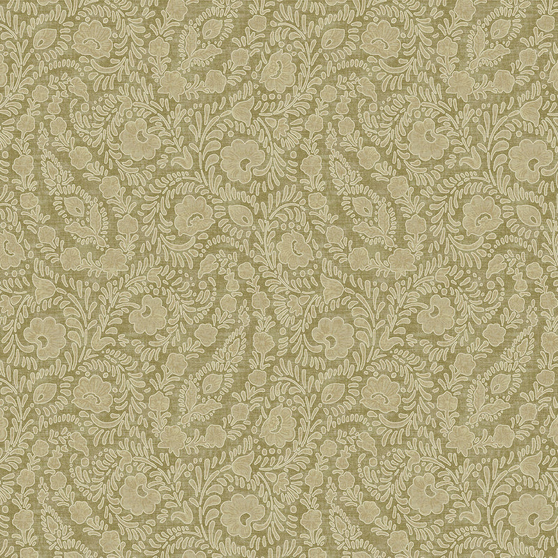 350654 Paisley Patches Olive Amber Wallpaper by Eijffinger