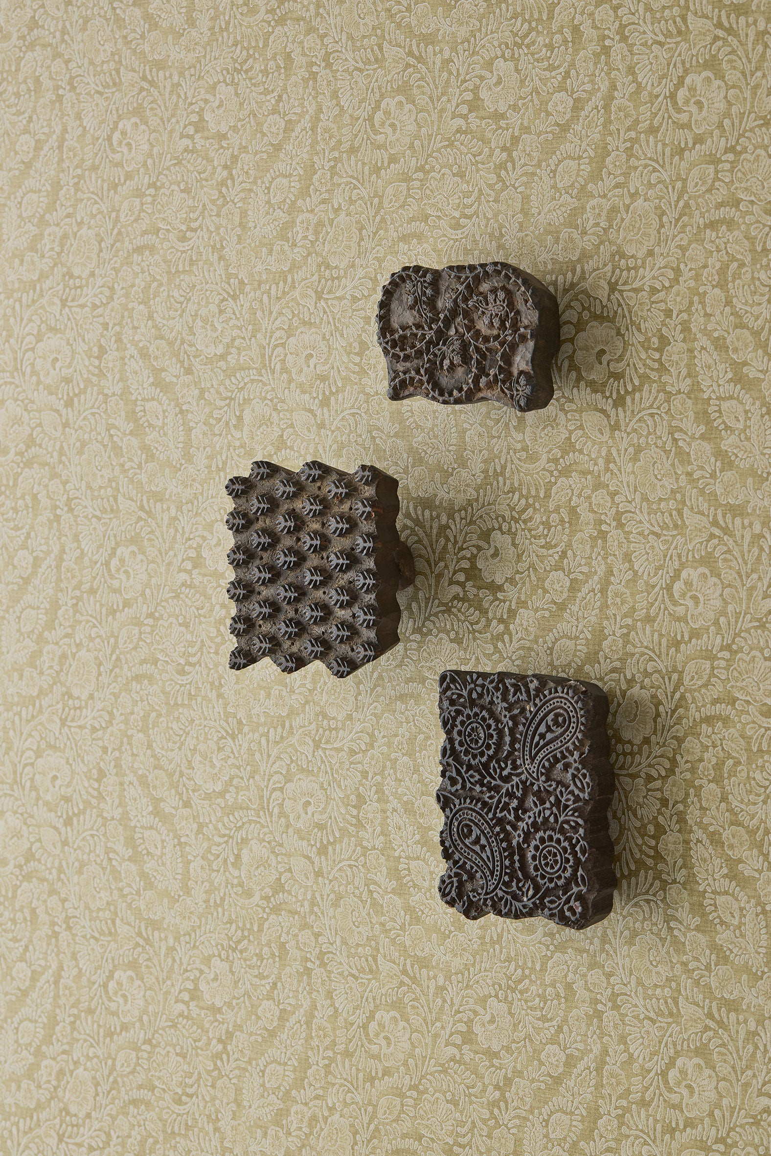 350654 Paisley Patches Olive Amber Wallpaper by Eijffinger