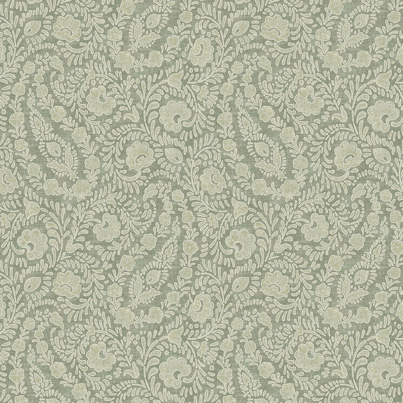 350655 Paisley Patches Sage Amber Wallpaper by Eijffinger