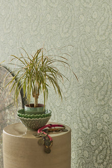 350655 Paisley Patches Sage Amber Wallpaper by Eijffinger