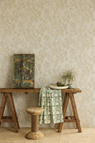 350663 Ikat Flower Trail Thyme Amber Wallpaper by Eijffinger