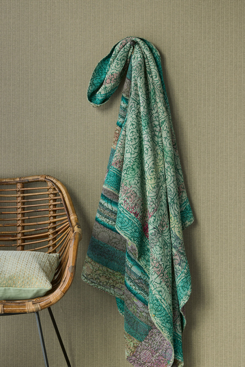 350676 Natural Weave Pistachio Amber Wallpaper by Eijffinger