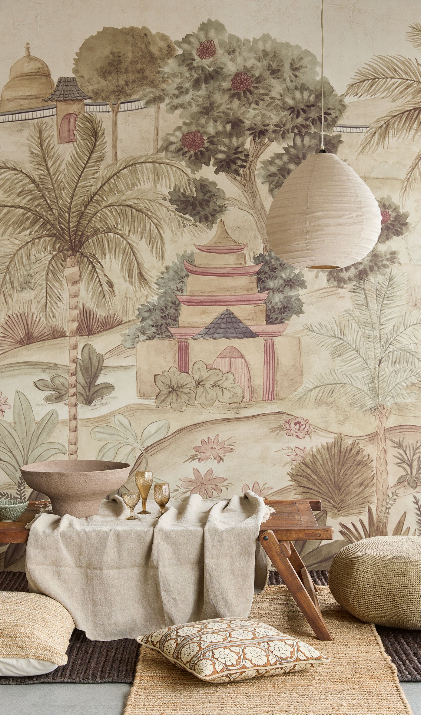 350682 Majestic Garden Natural Amber Mural by Eijffinger