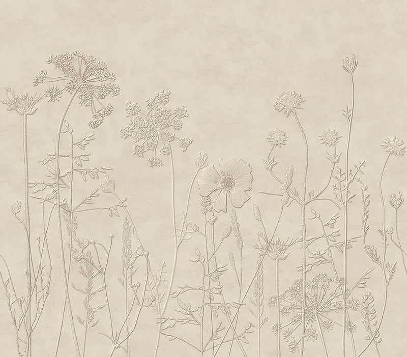 350701 Silhouette Flowers Beige/Sand Mural by Eijffinger