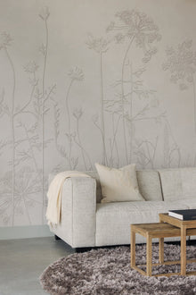 350702 Silhouette Flowers Brown/Taupe Mural by Eijffinger