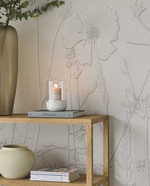 350702 Silhouette Flowers Brown/Taupe Mural by Eijffinger