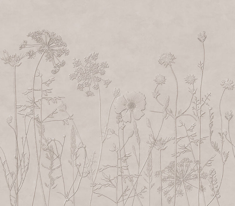 350702 Silhouette Flowers Brown/Taupe Mural by Eijffinger