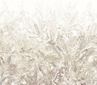 350706 Linen Leaves Natural/Green Mural by Eijffinger