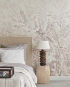 350708 Linen Leaves Brown/Taupe Mural by Eijffinger