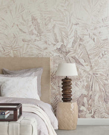 350708 Linen Leaves Brown/Taupe Mural by Eijffinger