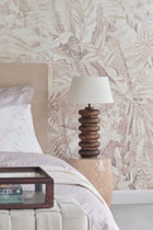 350708 Linen Leaves Brown/Taupe Mural by Eijffinger