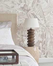 350708 Linen Leaves Brown/Taupe Mural by Eijffinger