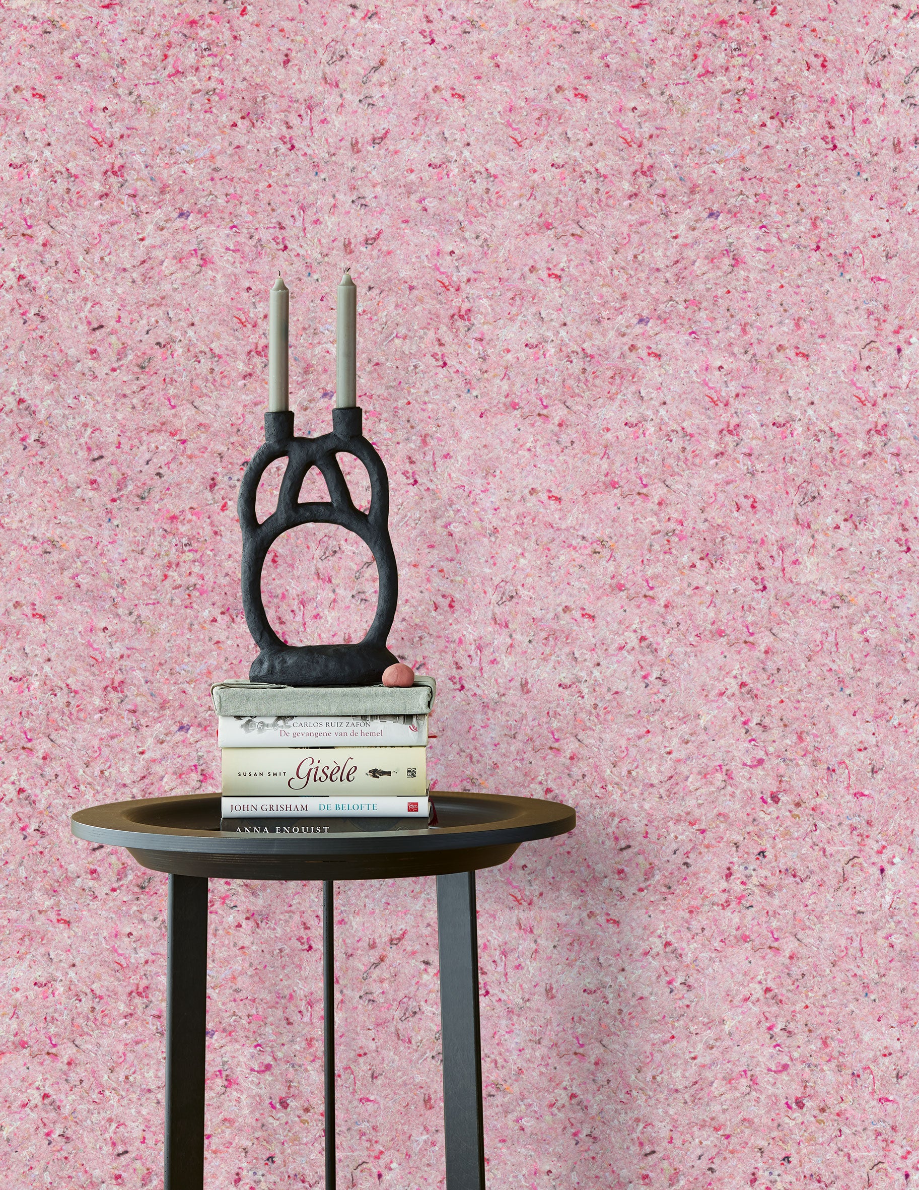350813 Textured Plain Pink Felt Wallpaper by Eijffinger