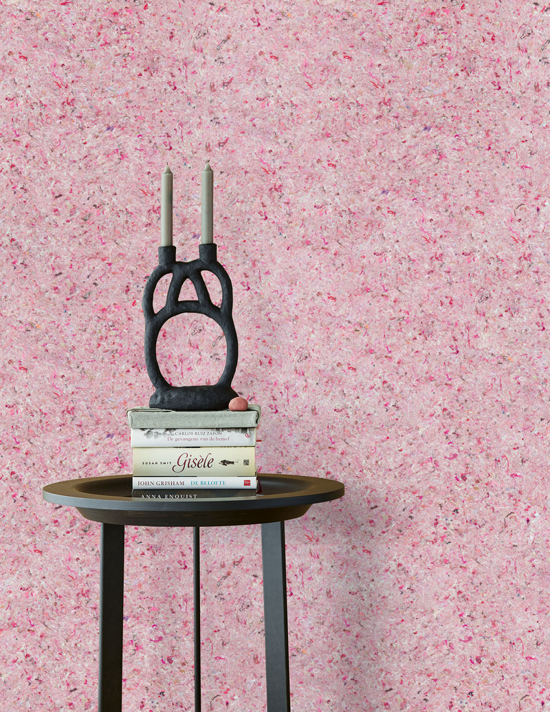 350813 Textured Plain Pink Felt Wallpaper by Eijffinger