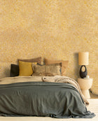 350814 Textured Plain Ocher Felt Wallpaper by Eijffinger