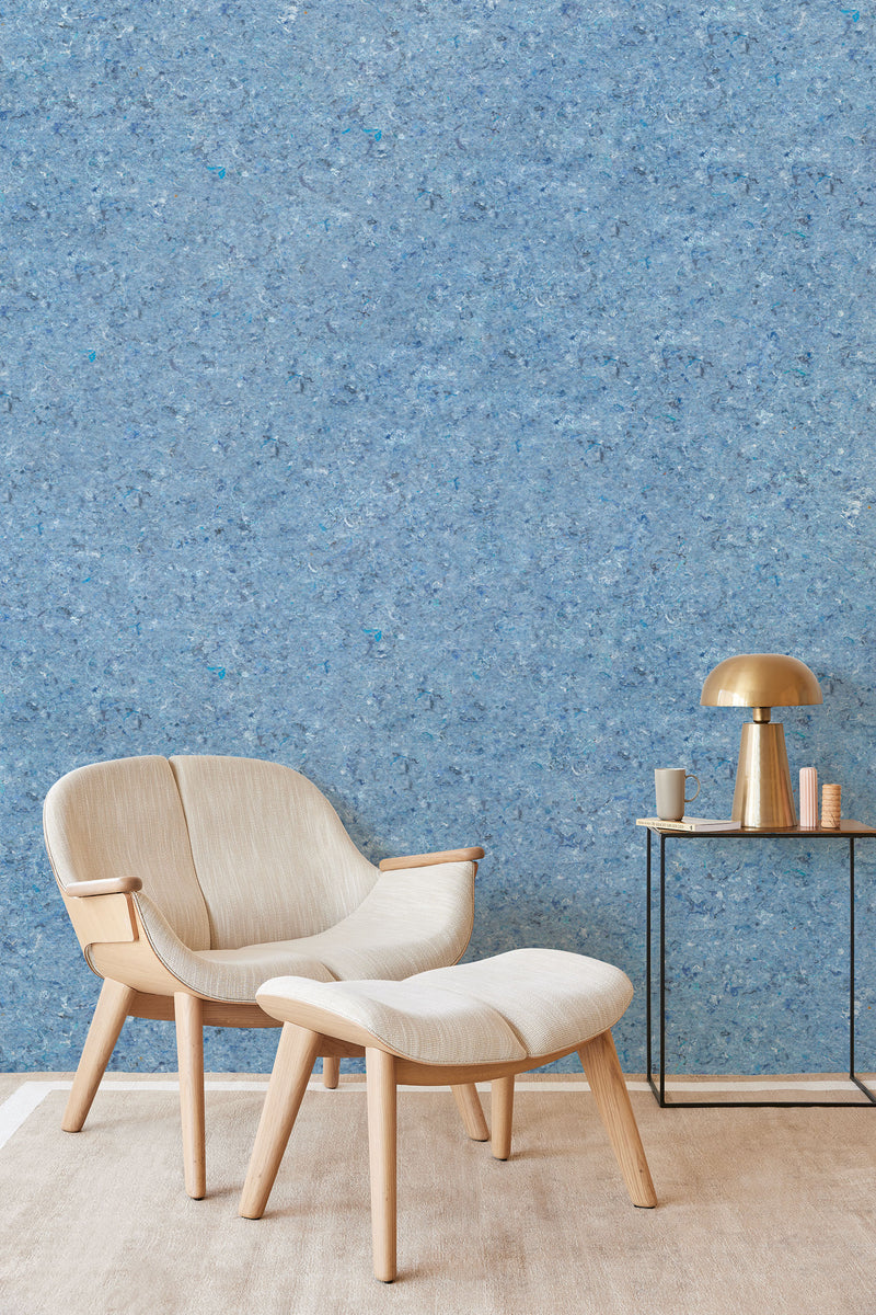 350816 Textured Plain Powder Blue Felt Wallpaper by Eijffinger