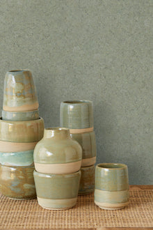 350821 Textured Plain Sage Green Felt Wallpaper by Eijffinger