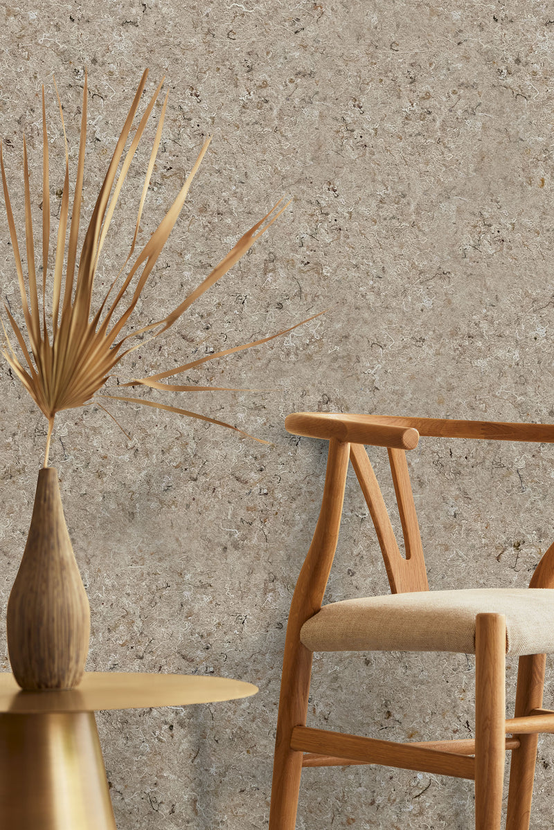 350822 Textured Plain Beige Felt Wallpaper by Eijffinger