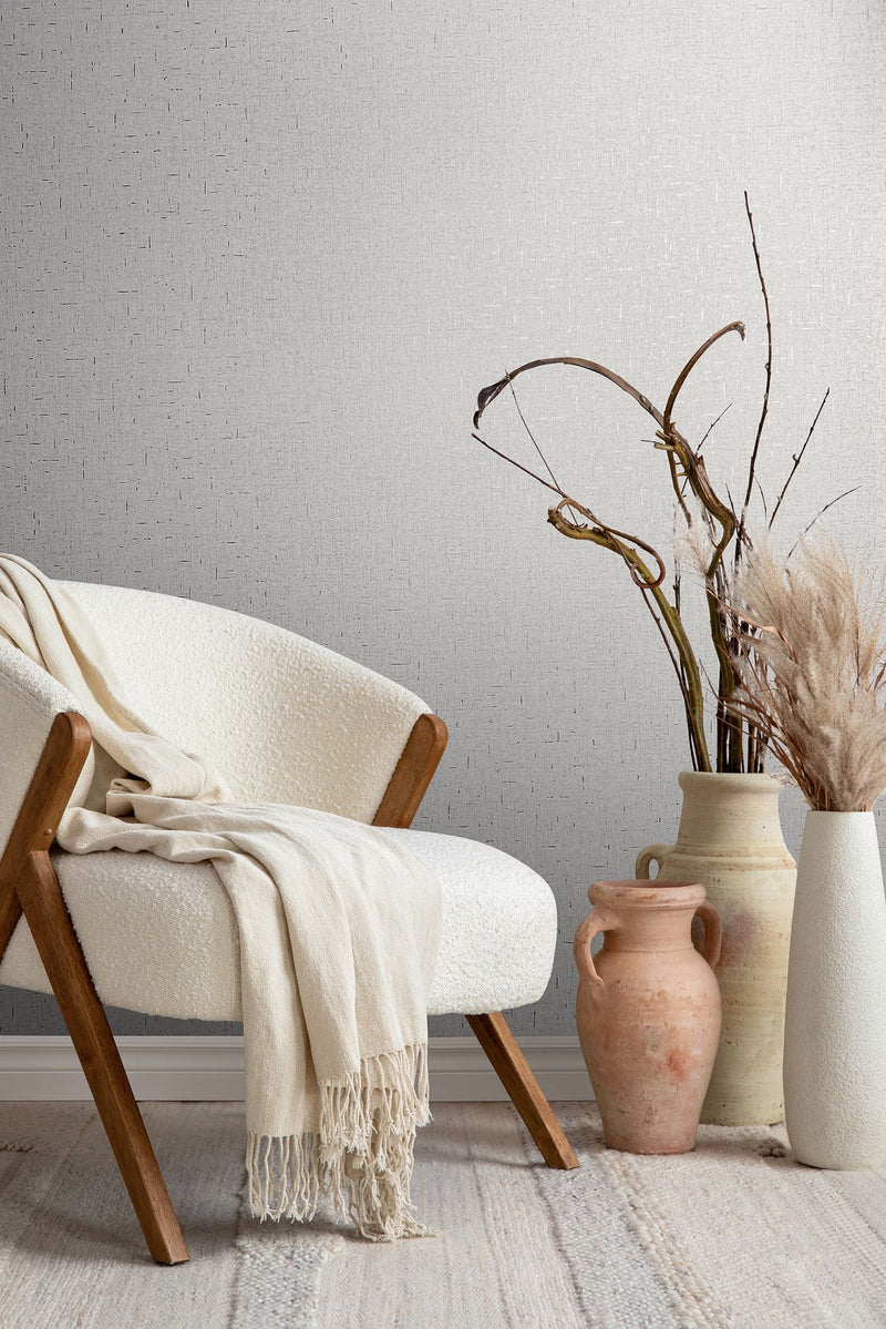 35110 Uni Silver Grey City Romance Wallpaper by Galerie