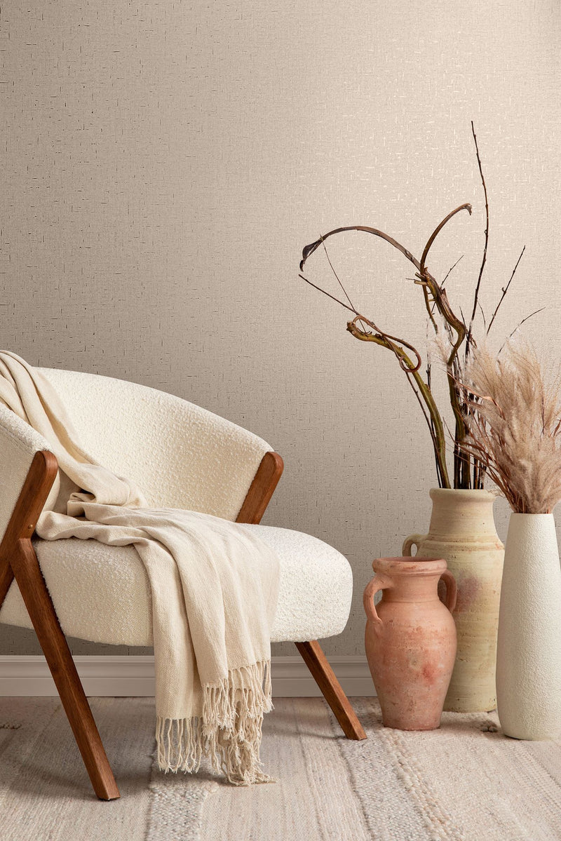 35112 Uni Beige and Gold City Romance Wallpaper by Galerie