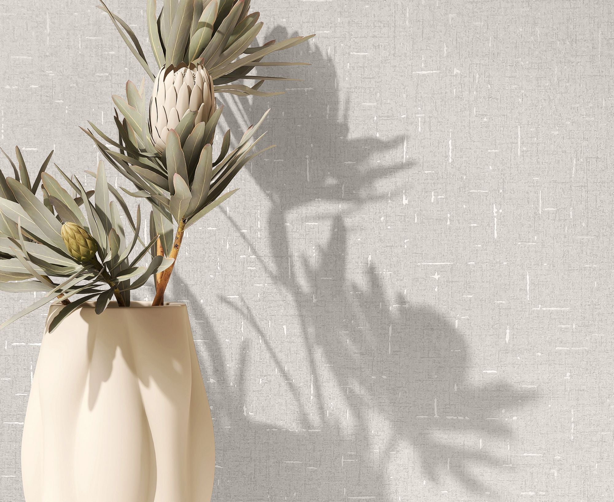 35114 Uni Beige and Silver Grey City Romance Wallpaper by Galerie