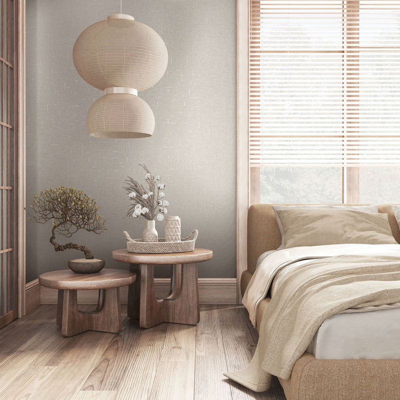 35114 Uni Beige and Silver Grey City Romance Wallpaper by Galerie