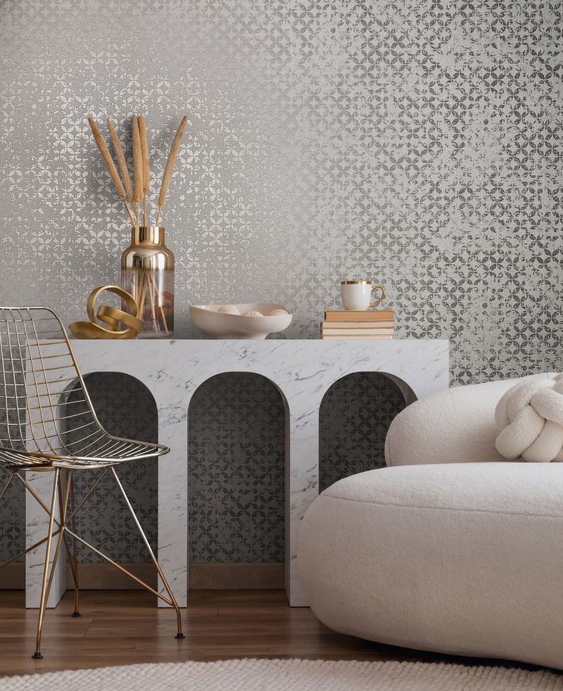 35118 Graphics Silver Grey City Romance Wallpaper by Galerie