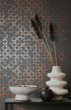 35119 Graphics Black and Bronze Brown City Romance Wallpaper by Galerie
