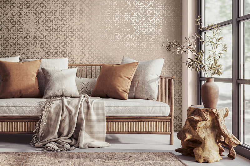 35120 Graphics Orange and Silver Grey City Romance Wallpaper by Galerie