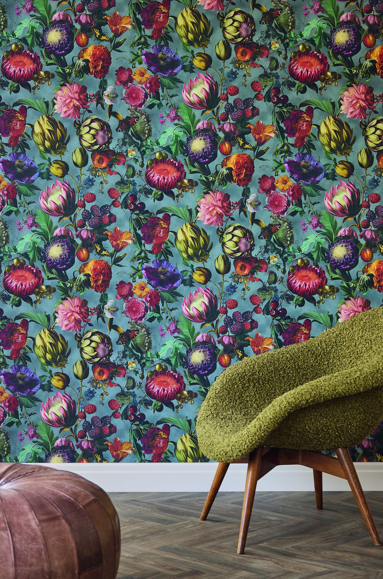 351232 Flourish Blue Wallpaper by Eijffinger