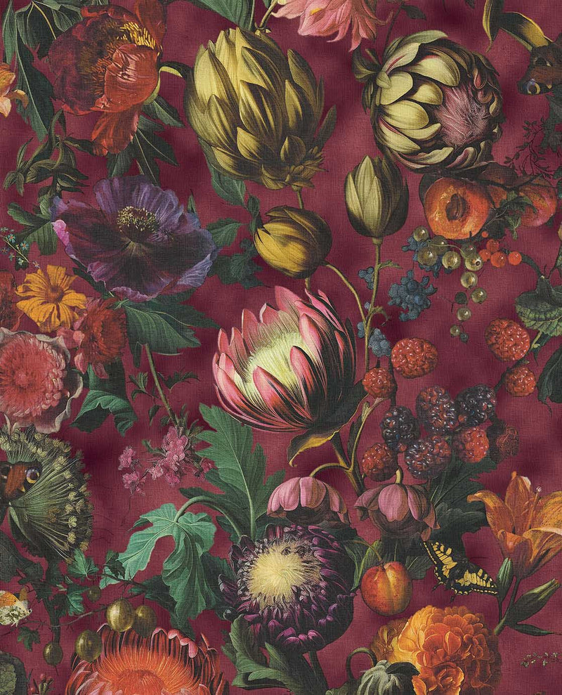351235 Flourish Red Wallpaper by Eijffinger
