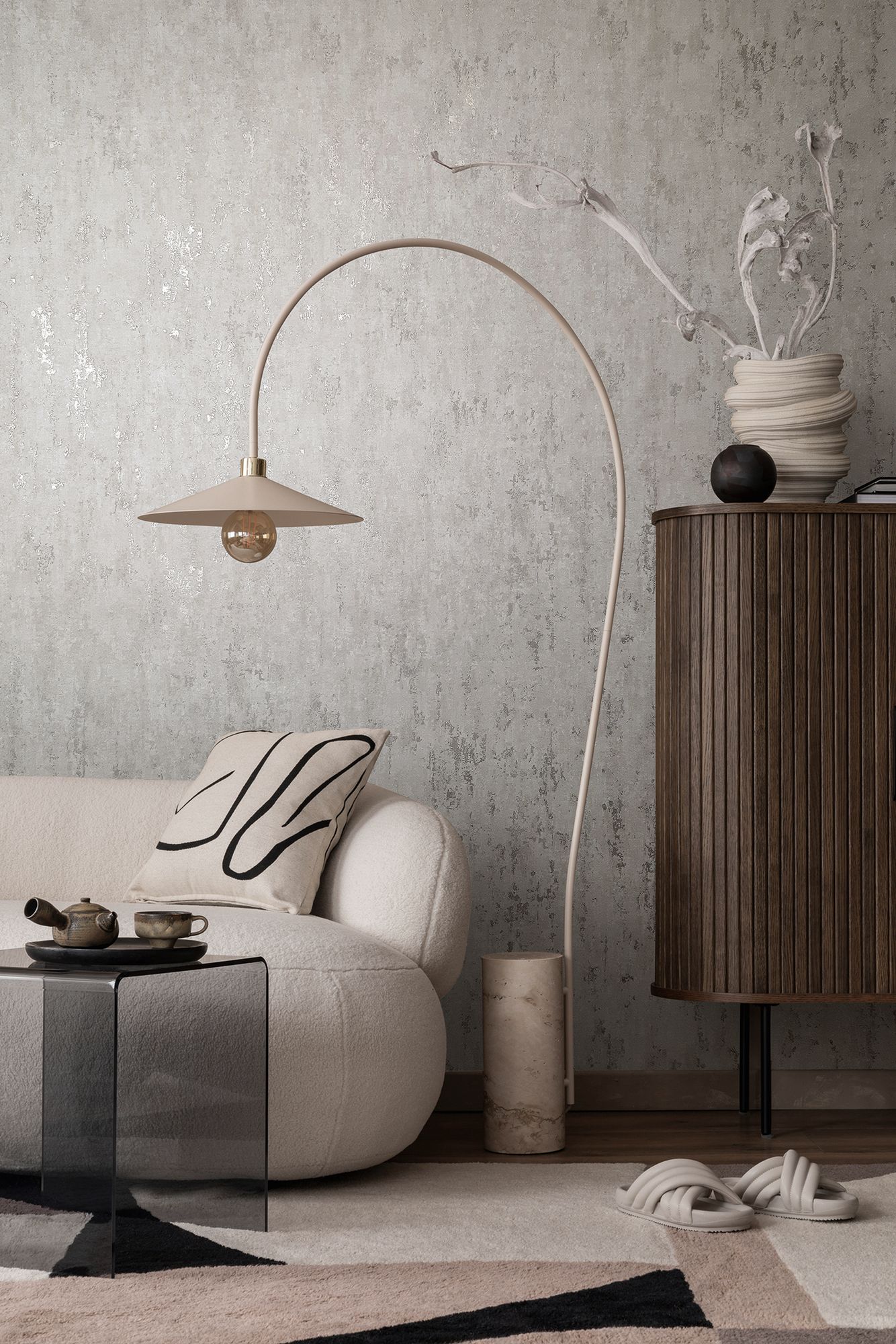 35123 Concrete look Silver Grey City Romance Wallpaper by Galerie