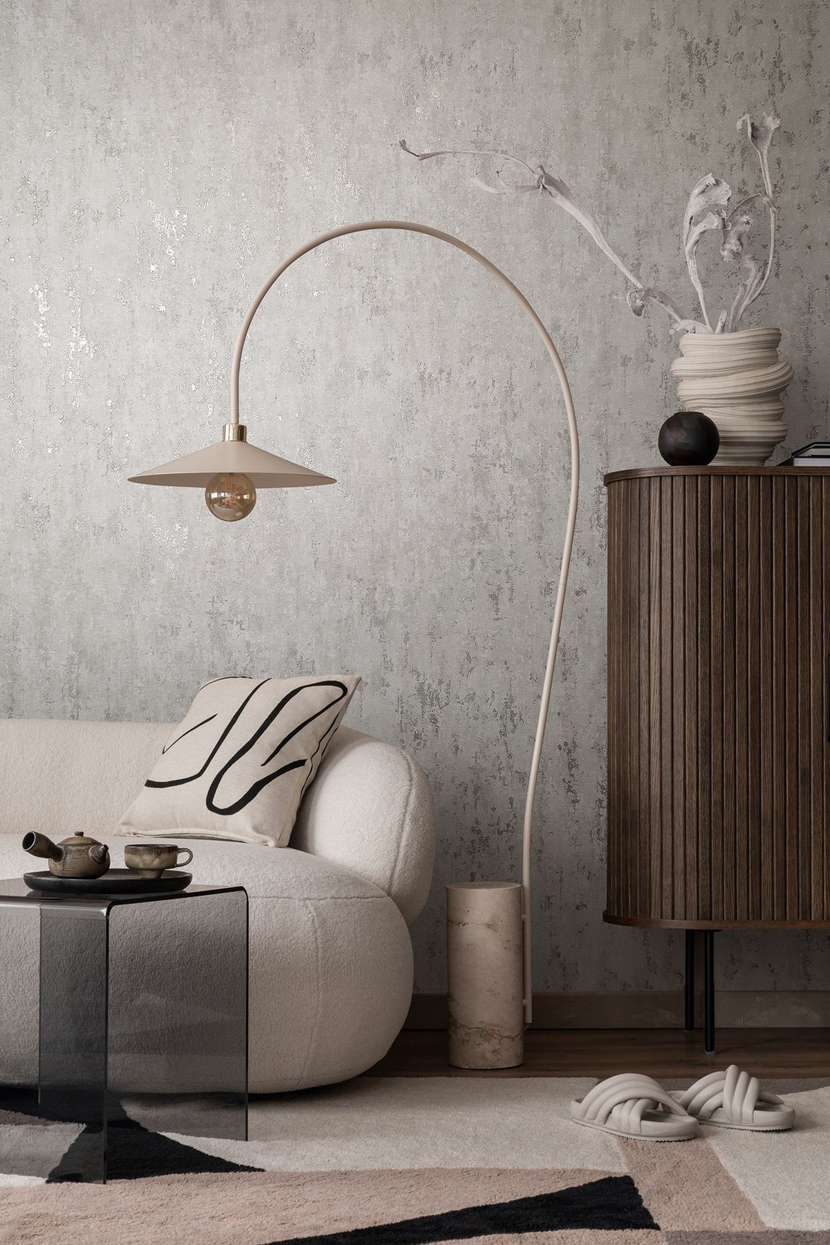 Concrete look Silver Grey City Romance Wallpaper by Galerie