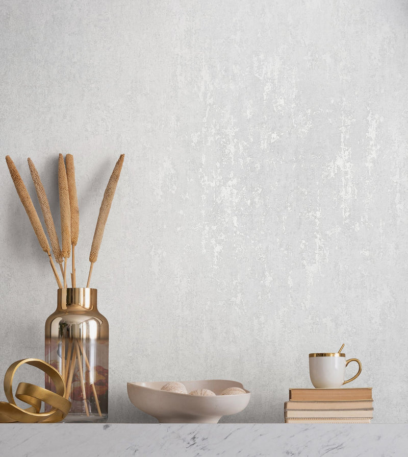 35126 Concrete look White and Silver Grey City Romance Wallpaper by Galerie