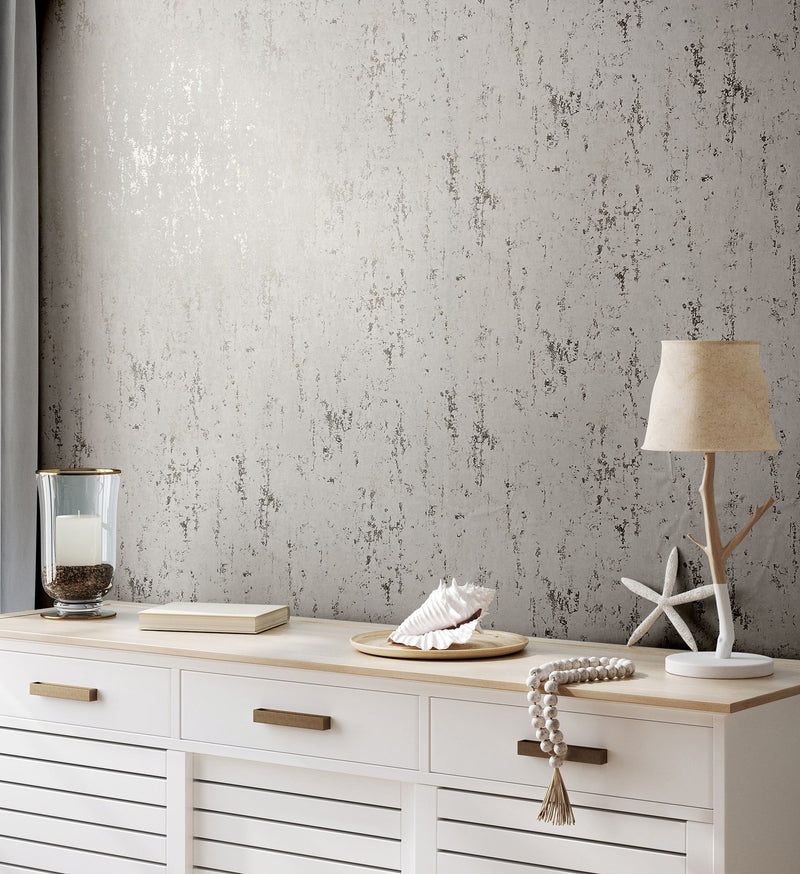 35127 Concrete look Beige and Silver Grey City Romance Wallpaper by Galerie