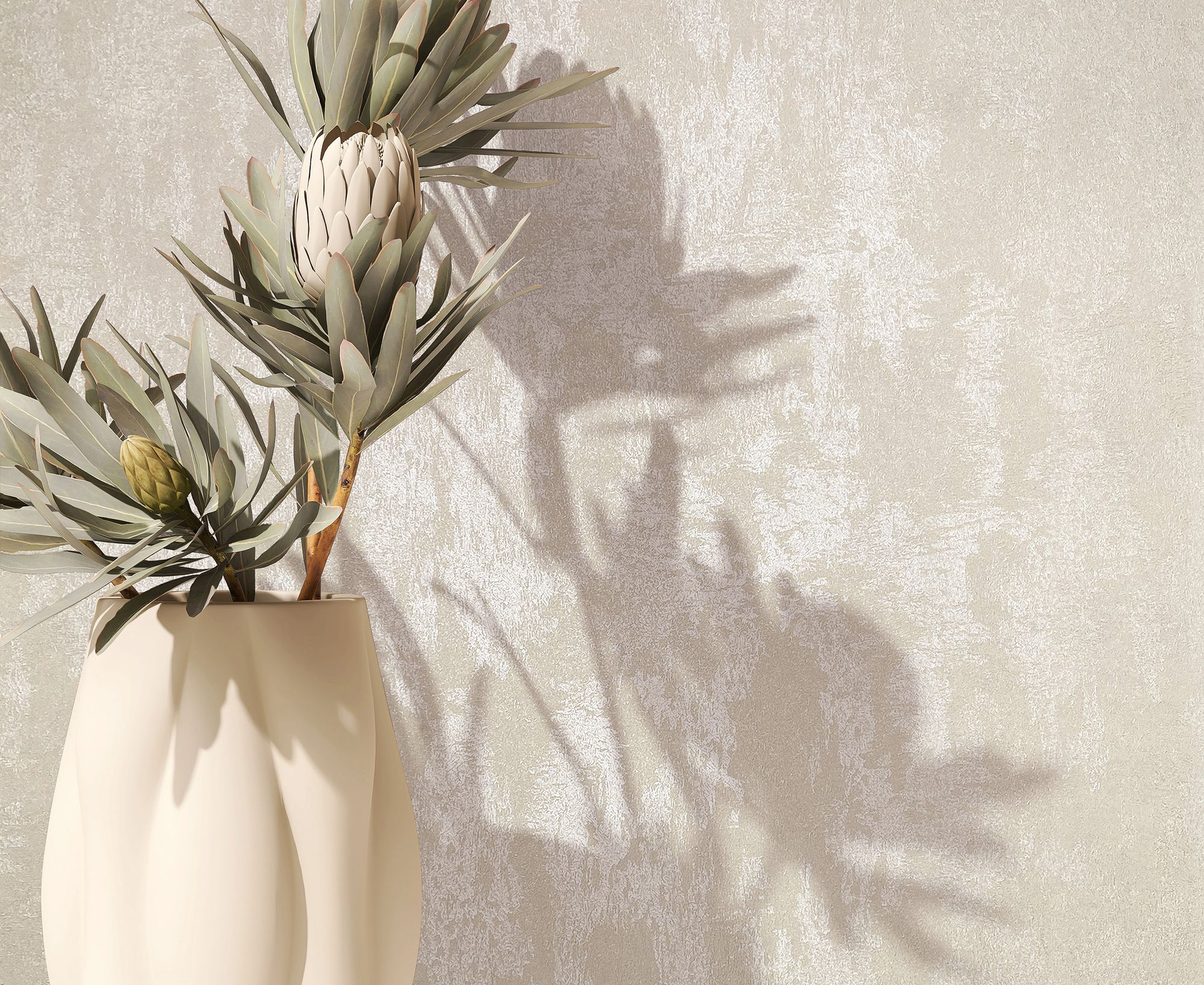 35128 Uni Beige City Romance Wallpaper by Galerie