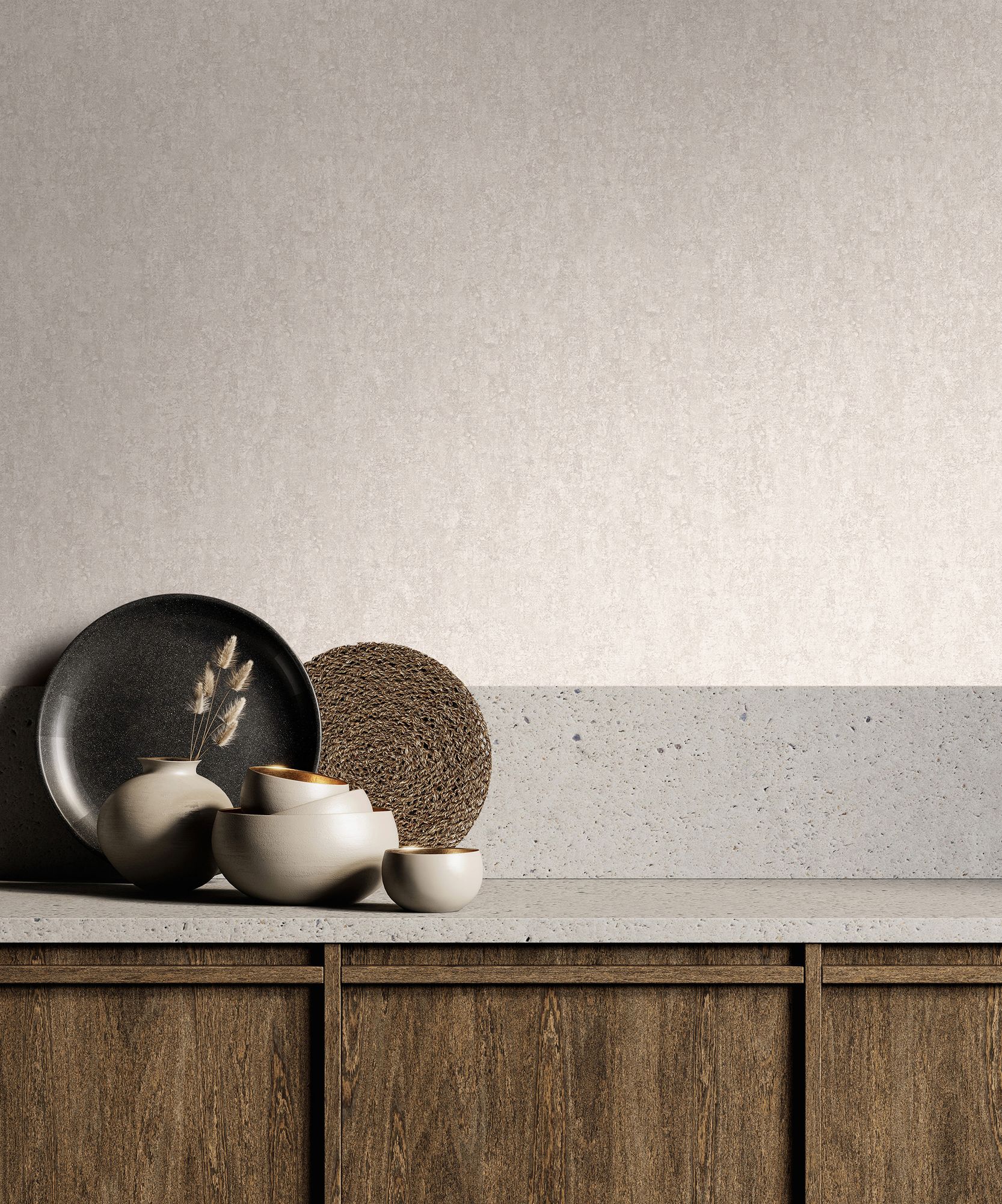 35138 Concrete look Beige City Romance Wallpaper by Galerie