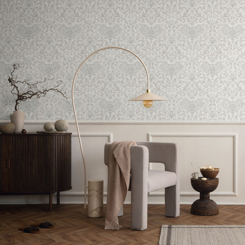 35147 Floral Silver Grey City Romance Wallpaper by Galerie