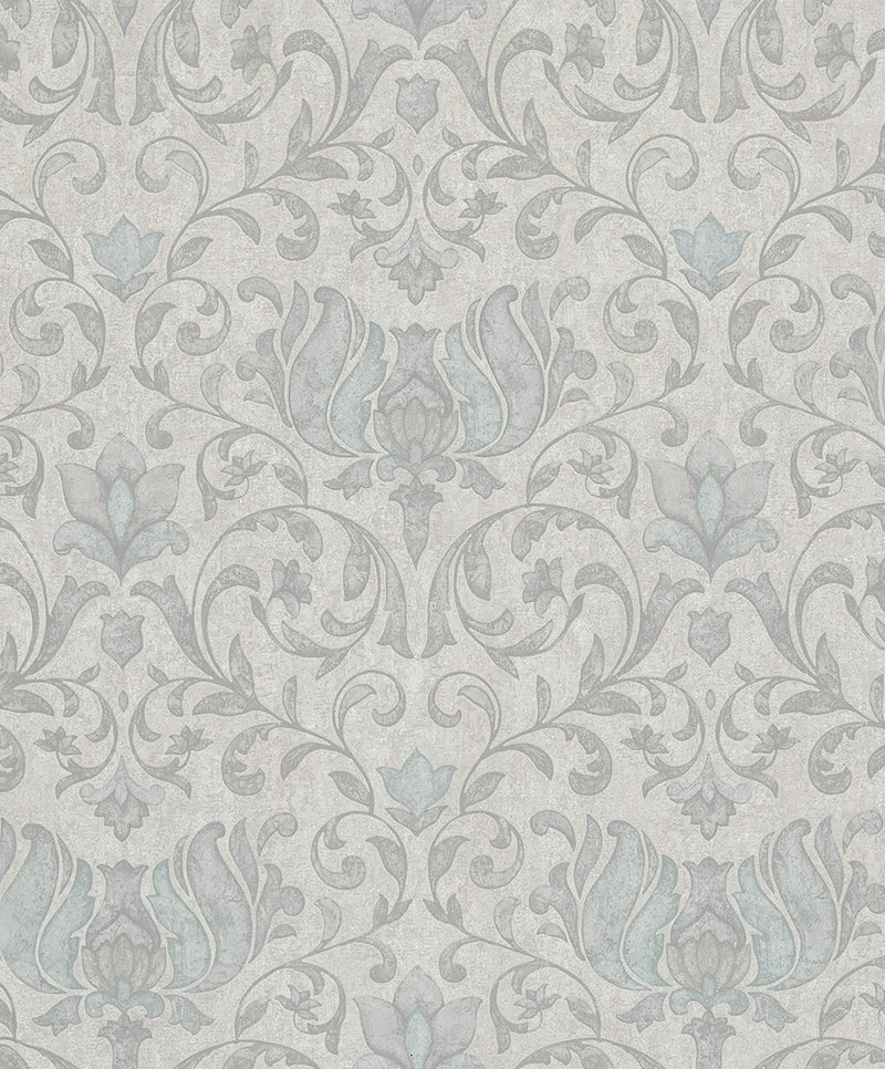 35147 Floral Silver Grey City Romance Wallpaper by Galerie