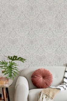 35150 Floral Silver Grey and Pink City Romance Wallpaper by Galerie