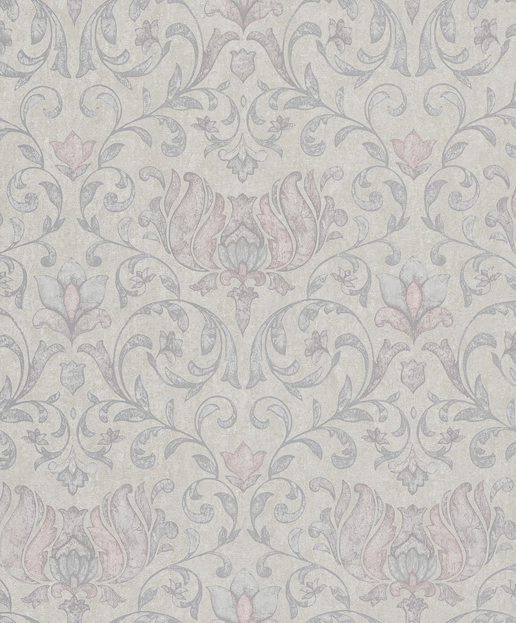 35150 Floral Silver Grey and Pink City Romance Wallpaper by Galerie