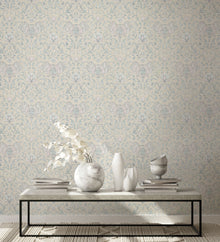 35151 Floral Beige, Blue and Pink City Romance Wallpaper by Galerie