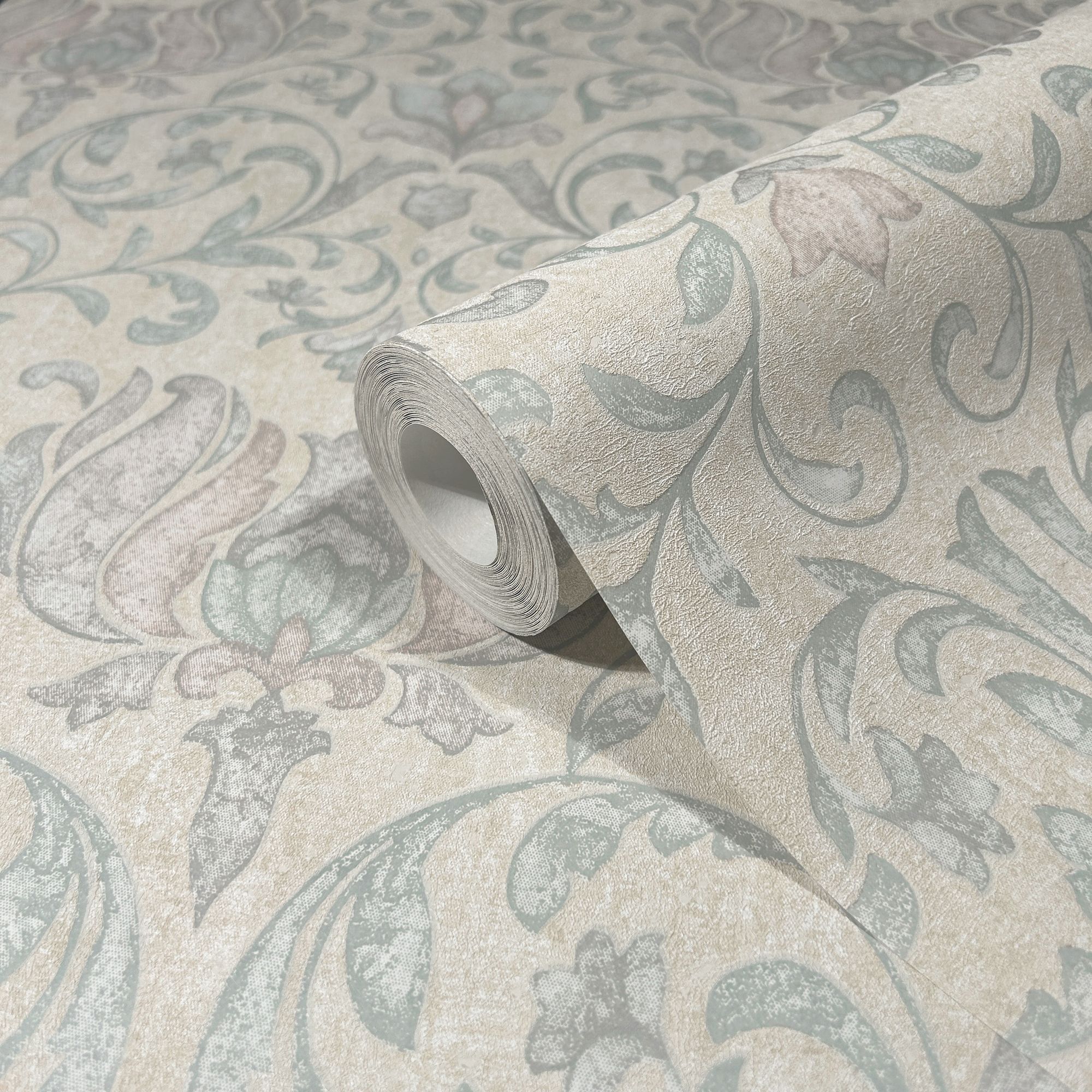 35151 Floral Beige, Blue and Pink City Romance Wallpaper by Galerie